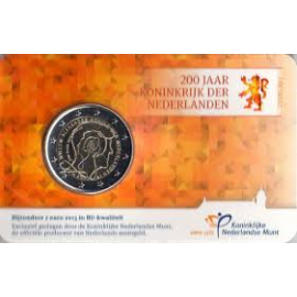 Nederland 200 Jaar Koninkrijk 2 euro 2013 BU in coincard
