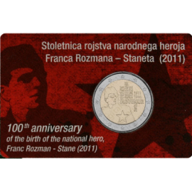 Slovenië 2 euro 2011   100 jaar Franc Rozman  Coincard