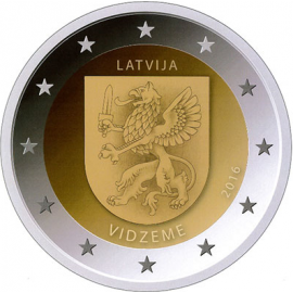 Letland 2 Euro 2016  Vidzeme  UNC    