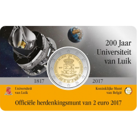 België 2 euro 2017  200 Jaar Universiteit van Luik  Coincard  Ned