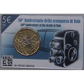 Italië 2017  5 euro 50 jaar overlijden van Totò Coincard