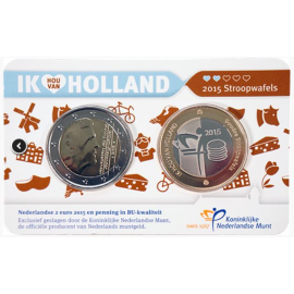 Ik Hou Van Holland 2015 nr 2 "Stroopwafel" 2 euro BU Coincard