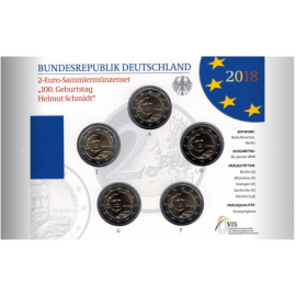 Duitsland 2 euro 2018 "Helmut Schmidt"  Bu set