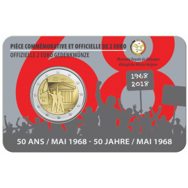 2 euro België 2018 ‘ 50 jaar mei 1968’  BU coincard FR