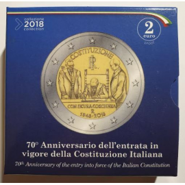 Italië  2 Euro 2018 70 jaar Italiaanse Grondwet PROOF