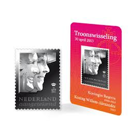 Coincard zilveren Postzegel 2013 Troonswisseling