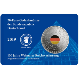 Duitsland 20 Euro 2019  100 jaar Grondwet Weimar Coincard