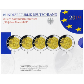 Duitsland 2 Euro "Val van de Berlijnse Muur" 2019 PROOF set