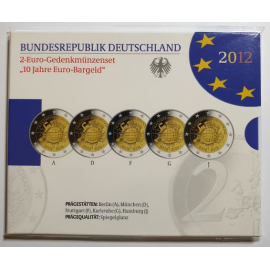 Duitsland 2 euro 2012  "10 jaar Euro"  PROOF