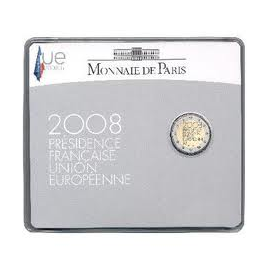2 euro Frankrijk 2008 BU Voorzitter EU coincard blister 