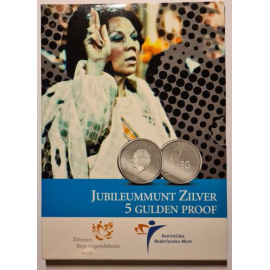 Antillen 5 gulden Jubileummunt 2005 Zilver Proof Blister