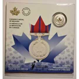 Canada 5 dollar 50ste verjaardag vd Medal van moed 2022 Coincard