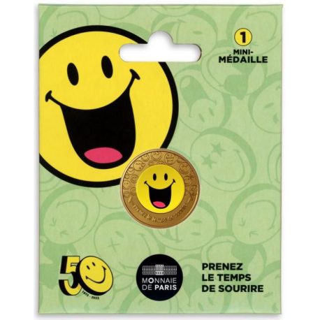 Frankrijk 2022 Smiley Laugh Mini Medal in Coincard