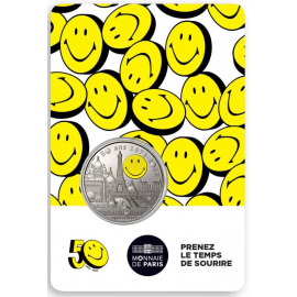 Frankrijk 2022 50 jaar Smiley Mini Medal in Coincard