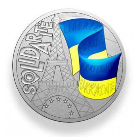 Frankrijk Solidarity with Oekraïne Mini medal White metal 34mm