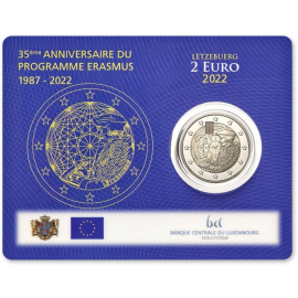 Luxemburg 2 euro 2022 35 jaar Erasmus Coincard