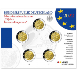 Duitsland 2 Euro Set "Erasmus" 2022 BU