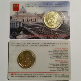 Vaticaan 50 Cent 2015 BU Coincard nr 6