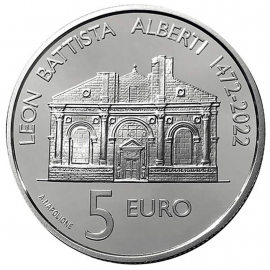 San Marino 5 Euro  Leon Battista Alberti 2022 Zilver Proof