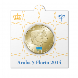 5 Florin Aruba 2014  1 jaar Koningschap