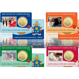 Serie Coincards 50 Cent Vaticaan 2023 nr 40 t/m 43 m/postzegel