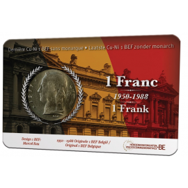 Belgie Munt 1 Frank Belgie 1951 coincard FR