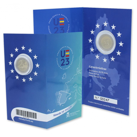 Spanje 2 euro 2023 EU-Voorzitter  PROOF Coincard