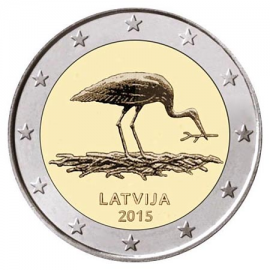 Letland 2 Euro 2015  "Zwarte ooievaar ' UNC    