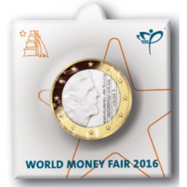 1 euro Nederland 2016 BU World Money Fair in Munthouder 